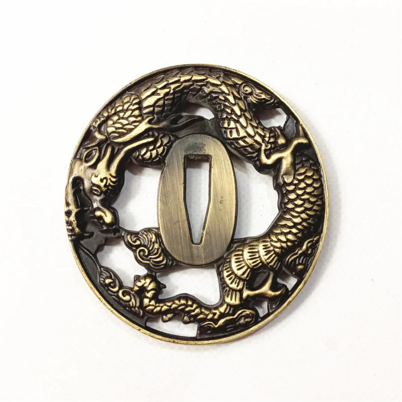 Description Picture 2 of itemExquisite Dragon Tsuba Alloy Fittings For Japanese Sword Samurai Katana Wakizashi Accessories