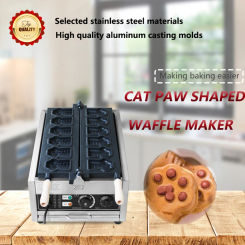 Electric Waffle Maker 6PCS Cat Paw Shaped Waffle Maker Cartoon Bear Tiger 110V 220V Paw Waffle Iron Machine  Nonstick