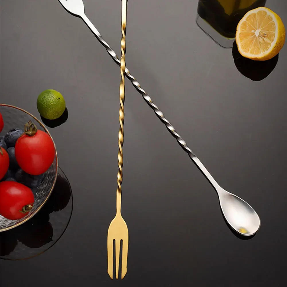 Description Picture 6 of itemCreative Long Spiral Handle Cocktail Spoon Stainless Steel Whisky Wine Mixing Spoon Shaker Muddler Stirrer Bar Accessories