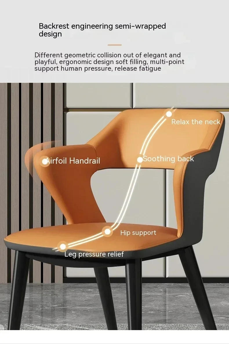 Description Picture 4 of itemErgonomic Modern Dining Chairs Nordic Mobile Design Accent Dining Chairs Bedroom Relax Muebles Para Hogar Bedroom Furniture