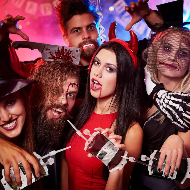 Description Picture 6 of itemEmpty Blood Bags Drinks for Halloween Zombie Vampire Costume Props Nurse Graduation Theme Party Favors Drink Pouches 10/20 PCS