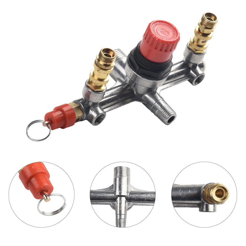 Description Picture 5 of itemAir Compressor Switch Pump Parts Aluminum Bracket For Piston Power Push-pull Valves Red Cap Safety Workshop Useful