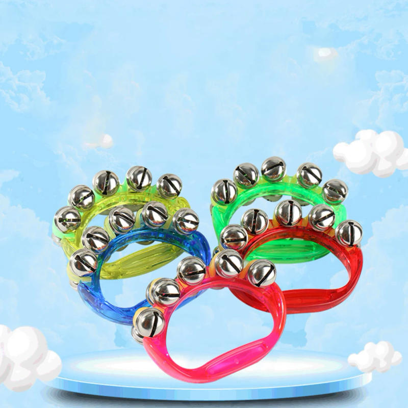 Description Picture 3 of itemHand Holding Colorful Paw Shaped Tambourine Plastic Percussion Tambourine Music Hand Bells For Musical Rhythm Instrument