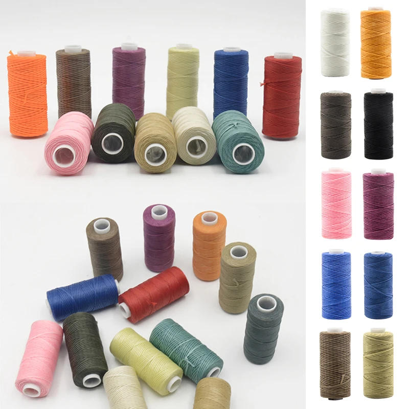 Description Picture 5 of item1mm Thickness Wax Thread Leather Waxed Cord For DIY Handicraft Tool Hand Stitching Thread Flat Waxed Sewing Line Accessories