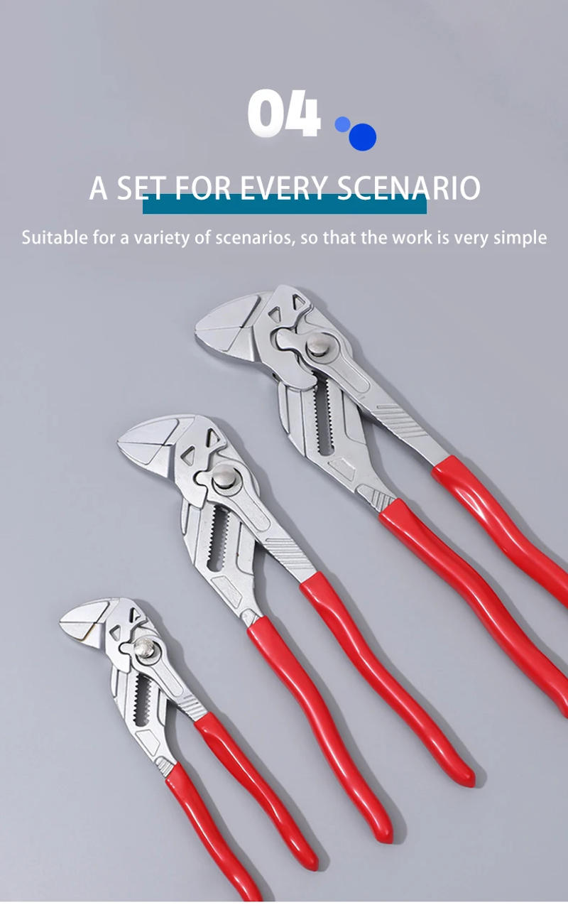 Description Picture 6 of item7/10/12 inch Adjustable Multi-Purpose Clamp Wrench Fast Water Pump Pliers Inch German Craftsmanship Large Opening 40-60mm Repair