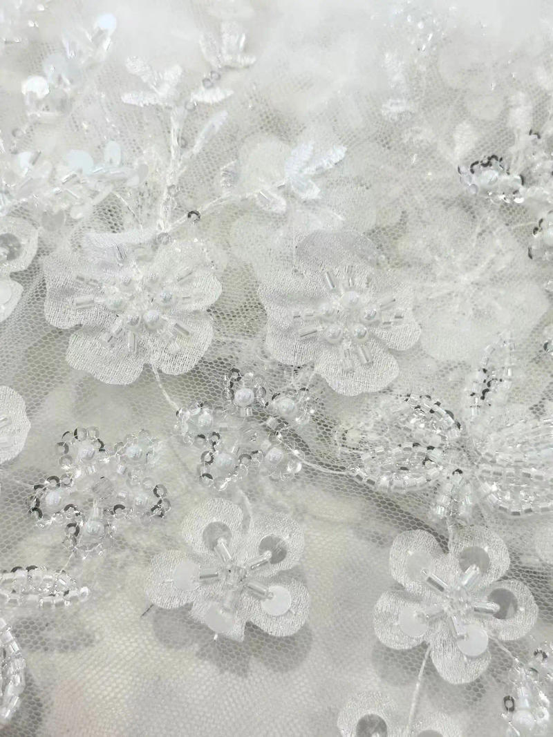 Description Picture 4 of itemBeautiful african Sequins Beads,Nigerian Lace Fabric,High Quality JIANXI.C-1407.7808,Luxury Beaded Lace Fabric