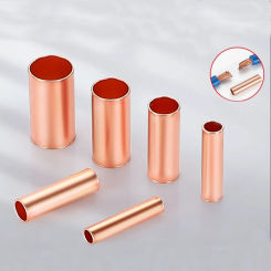 100PC 1/1.5/2.5/4/5/6/10/16/25/35mm2 Copper Connecting Pipe Wire Joint GT Small Copper Tube Wire Connector Cold Pressed Terminal
