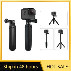Foldable Tripod Portable Tripod Monopod for Go Pro Hero12 1110 9 Black Session Osmo Action Camera Accessories Mini Vlog Tripod