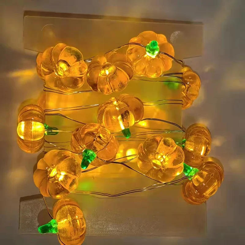 Description Picture 4 of item1m 10LED Halloween Pumpkin Hanging Lantern String Light Kids Birthday Party Halloween Home Decoration Lantern Lamp Props