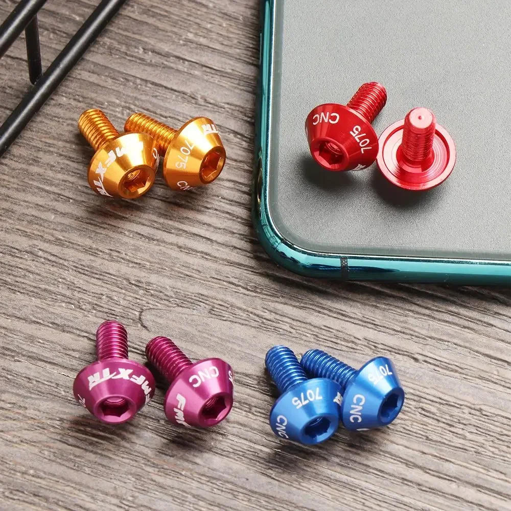 Description Picture 4 of item2Pcs/Set Colorful Aluminum Alloy Mountain Bike Water Bottle Holder Cage Screw Bolts M5x12mm Screw Durable Bicycle Accessories