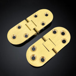New 4PCS Solid Brass Butler Tray Flip Hinges Dining Table Desktop Portable Flap Hinges 180° Folding Furniture Cabinet Door Hinge