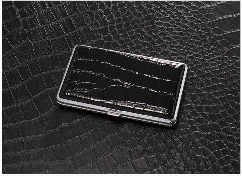 Description Picture 3 of itemGift for Men's Protable Leather Cigarette Box Cigar Case Metal Leather Smoking Accessories Cigarette Lady Storage Cover Hold