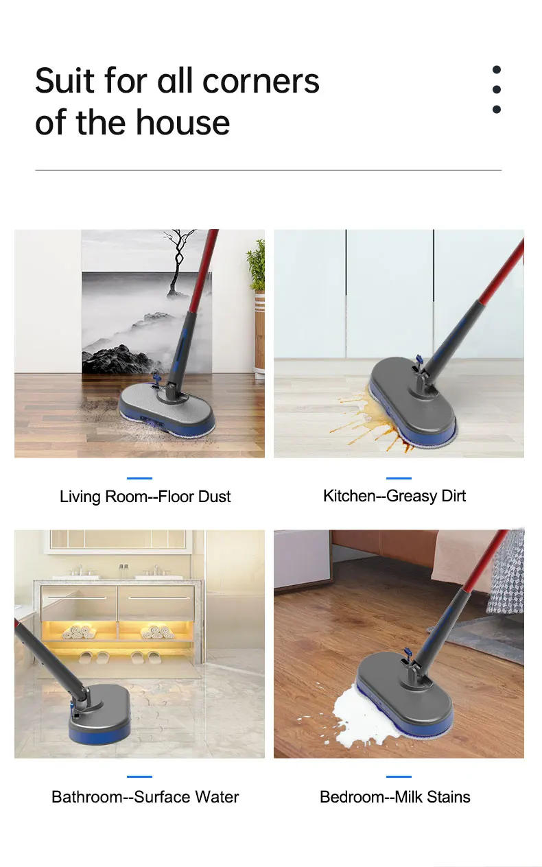 Description Picture 4 of itemcordless electric mop brushes, automatic dual spinning mop, multi functional electric mop