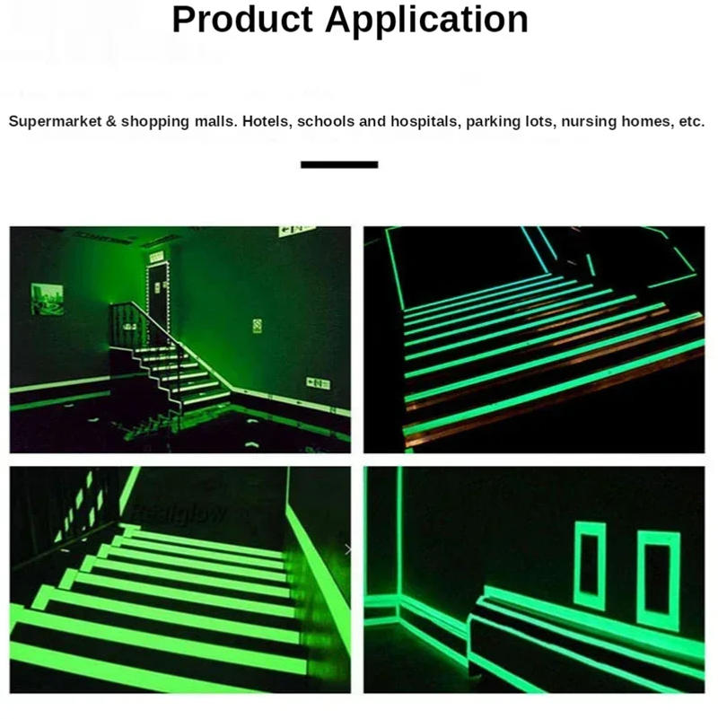 Description Picture 2 of item3M Luminous Fluorescent Night Self-adhesive Glow in The Dark Sticker Tape Safety Security Home Decoration Warning Adhesive Tape
