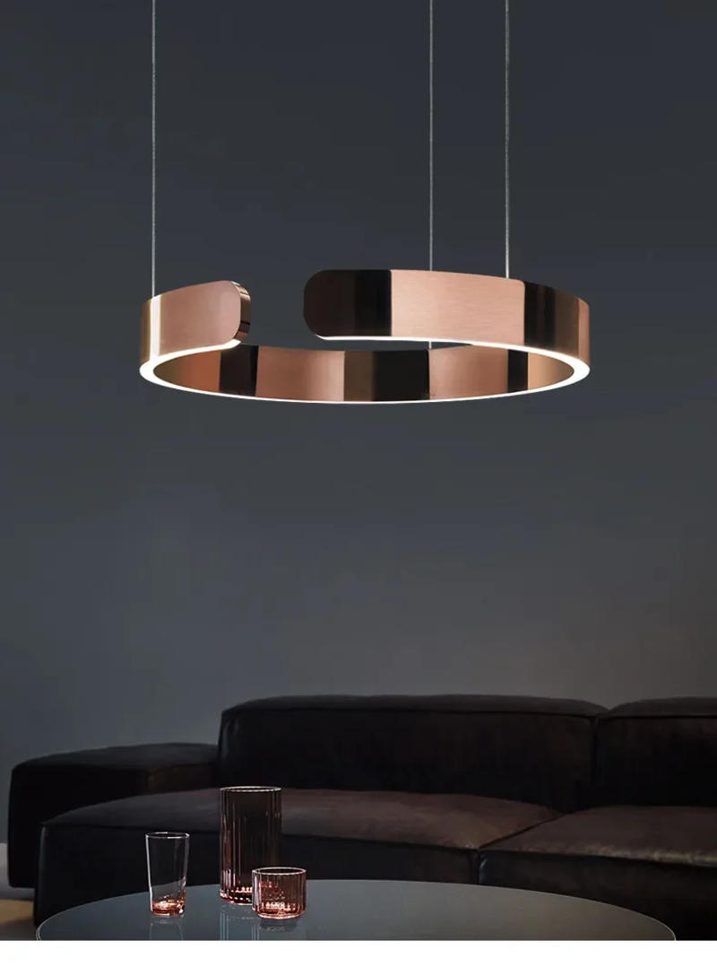 Description Picture 2 of itemModern Ceiling Chandelier Chandeliers For Dining Room LED Bedroom Ring Light Nordic Home Decor Round Ring Lamp Pendant Light
