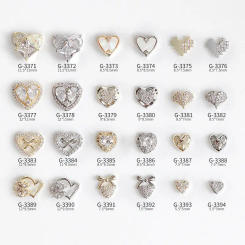 10pcs/lot Valentine's Day Heart Love Zircon Crystals Rhinestones Nail Art Jewelry Decorations Nails Accessories Charms Supplies