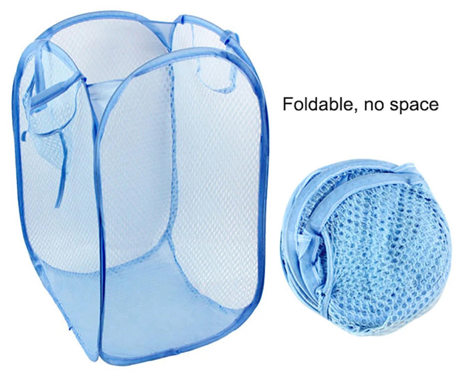 Description Picture 4 of itemFoldable Nylon Net Laundry Bag Pop Up Mesh Washing Foldable Laundry Basket Bag Bin Hamper Storage