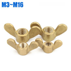 2/5/10pcs M3 M4 M5 M6 M8 M10 M12 M14 M16 Brass Wing Nuts Copper Butterfly Nuts Hand Tighten Nut