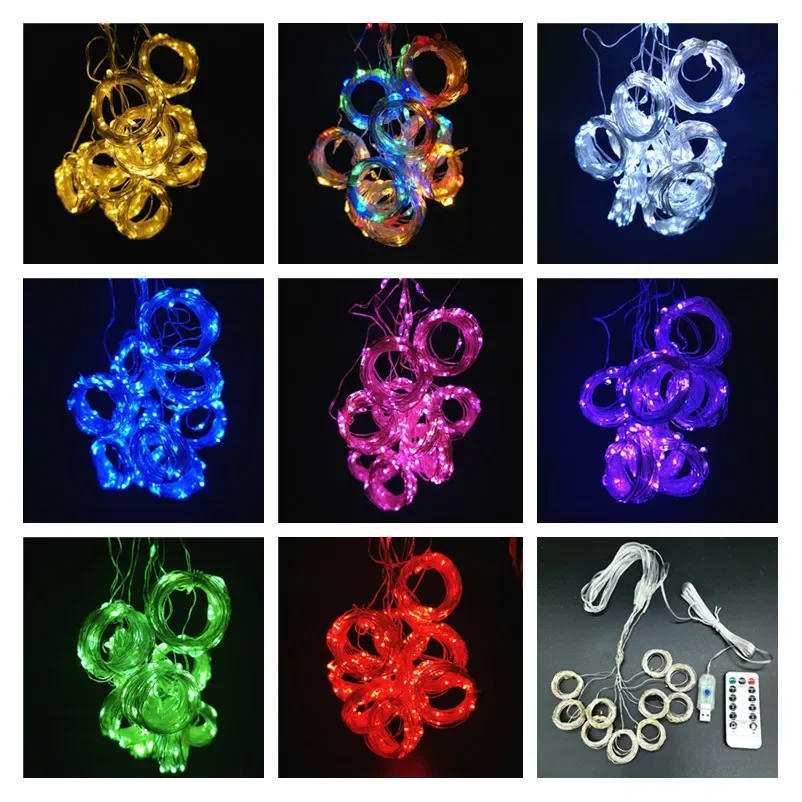 Description Picture 6 of item2025 New Year LED Fairy String Lights USB Christmas Curtain Light Garland Wedding Party Decoration Home Window Decoration Light