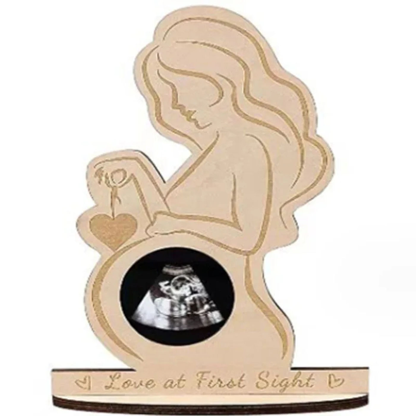 Description Picture 6 of itemWooden Baby Birth Commemorative Plaque Ultrasound Detection B-Ultrasound Memorial Ornament for Pregnant Mothers