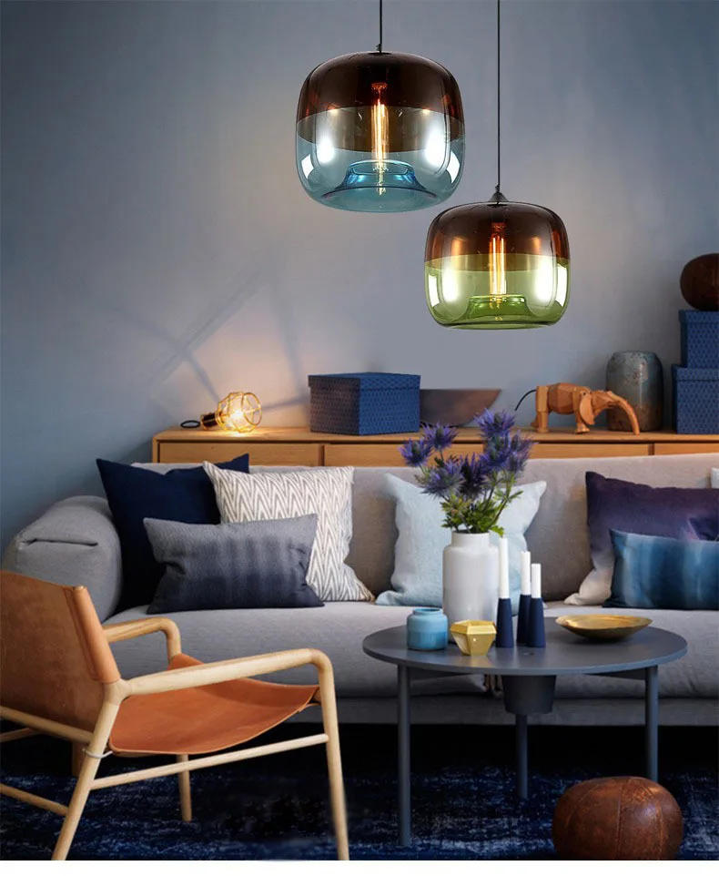 Description Picture 2 of itemModern Bedroom Apple Pendant Lights Personalized Colored Restaurant Glass Lighting Fixtures Kitchen Island Ceiling Decor Lamps