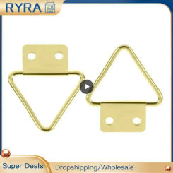 Golden Triangle D-Ring Photo Picture Frame Hanger Hang Oil Painting Mirror Art Work Hooks Double 2 Holes with screws