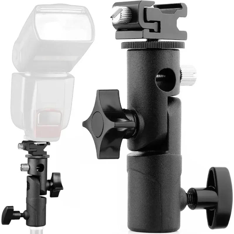 Description Picture 3 of itemSwivel Flash Hot Shoe Umbrella Holder Mount Adapter for Studio Light Type E Stand with 1/4 3/8 Screw Bracket Studio Accessories