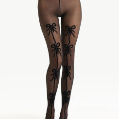 CHRONSTYLE Sexy Women Spring Summer Pantyhose Bowknot Pattern Elastic High Waist Mesh See-Through Thin Stockings Stretchy Tights