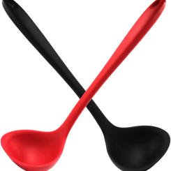 Silicone Ladles Soup Spoons Nonstick Heat Resistant Large Soup Ladle with Long Handle for Home Kitchen Cooking Serving Spoon