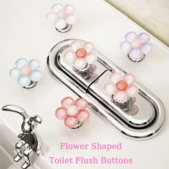 1/2PCS Drawer Handle Toilet Flush Button Flower Shaped Labor-saving Bathroom Flush Switch Toilet Tank Button Toilet Lid Lifter
