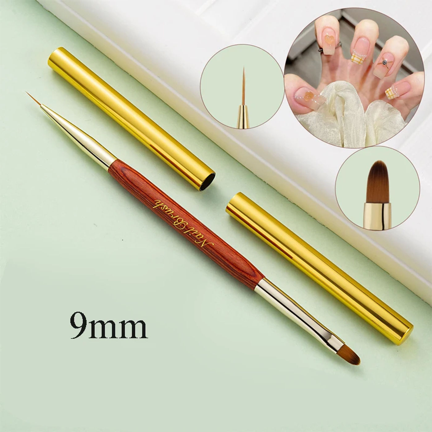 Description Picture 5 of itemNew Nail Art Brushes Dual-ended Acrylic Nail Brush  Gel Nail Polish Liner Flower Painting Drawing Manicure Tools Brushes