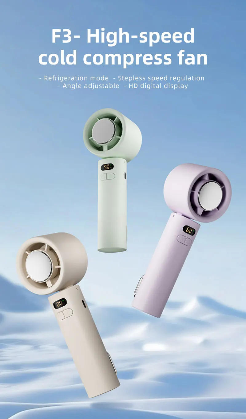 Description Picture 2 of item2025 New Portable Air Cooling Fan 3000mAh 100 Wind Speeds Adjustable Outdoor Foldable Student Handheld Fan