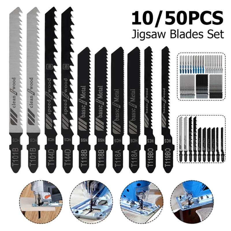 Description Picture 4 of item10/50pc Jig Saw Blades Straight Cutting Tools T-Shank Jig Saw Blade Metal Steel Wood Saw Blades Woodworking Tool Cutting Jig Saw