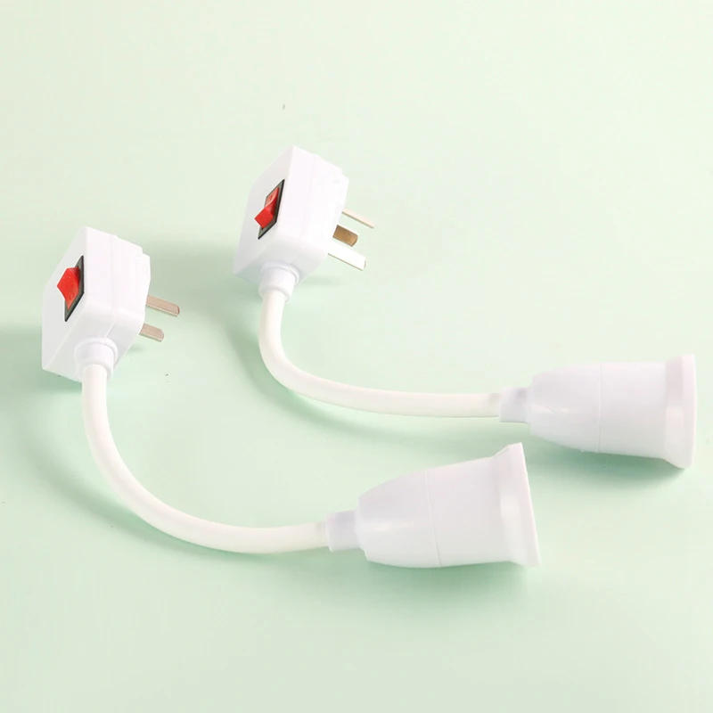 Description Picture 2 of item1Pc LED Light Bulb E27 Socket Lamp Base Holder Adapter Converter With Switch EU UK Plug Energy Saving Lamp For Table