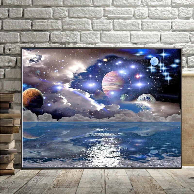 Description Picture 5 of itemYOUQU 5d Diy Diamond Painting Landscape Diamond Picture Space Universe Cross Stitch DIY Rhinestone Embroidery Decoration