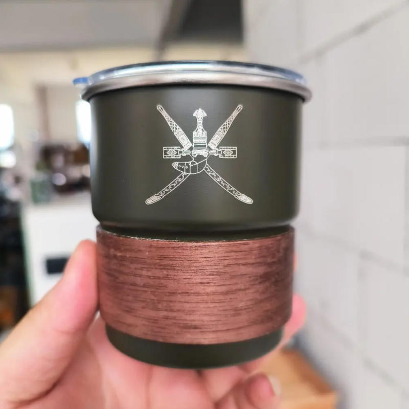 Description Picture 3 of itemThe Sultanate of Oman Logo Stainless Steel Cup Beer Mug with Lid 300ml Outdoor Camping Coffee Mug Wholesale Custom