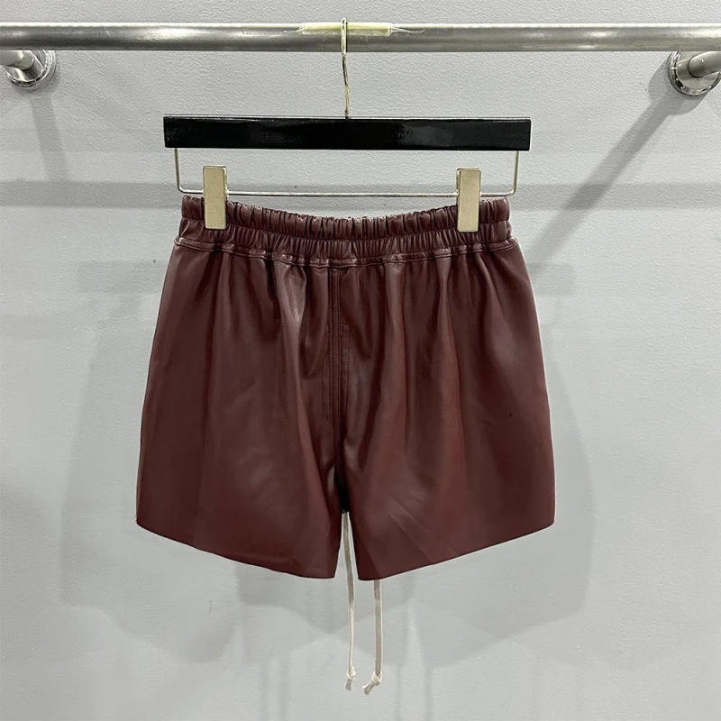 Description Picture 6 of itemHKSH Summer New Men's Tide Chic RO Shorts High Street Dark Zipper Elastic Waist Leather Fashion Ins Gothic Cotton Capris HK1807