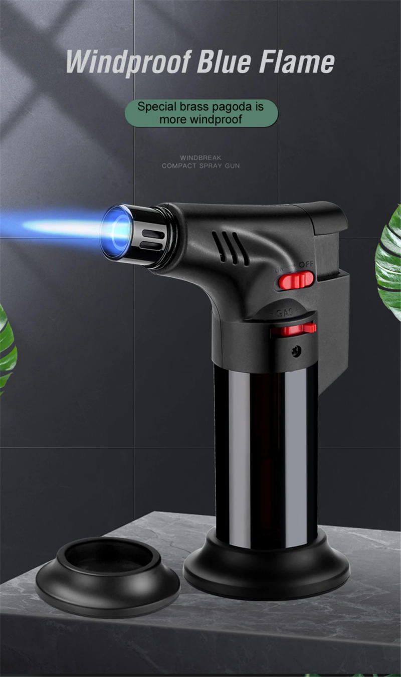 Description Picture 4 of itemButane Lighter Torch Fire Adjustable Refillable Turbo Gas Jet Flame Lighters Outdoor Camping BBQ Ignition Gun Windproof Lighter