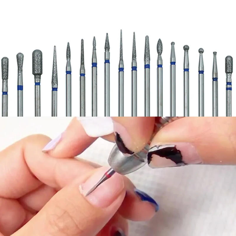 Description Picture 2 of item10pc Carbide Nail Drill Bits Milling Cutter Professional Manicure Electric Rotary Machine Burr Cuticle Remove Nail Art Equipment