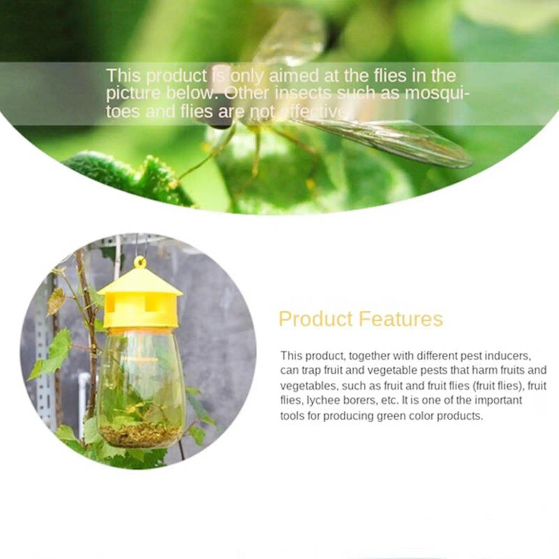 Description Picture 6 of itemPlastic Fruit Fly Trap Killer Drosophila Trap Anti Fly Fruit Fly Killer Catcher Orchard Insect Trap Pest Control Fly Bee Trap