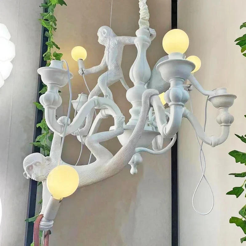 Description Picture 2 of itemNordic Creative Retro Monkey Chandelier Restaurant Coffee Shop Bedroom Wall Light Designer Senior Moving Object Led Table Lamp