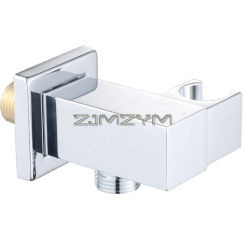 Solid Brass Square Shower Bracket Universal Shower Head Holder for Hand Held Showerheads, Adjustable Shower Arm Mount Bracket