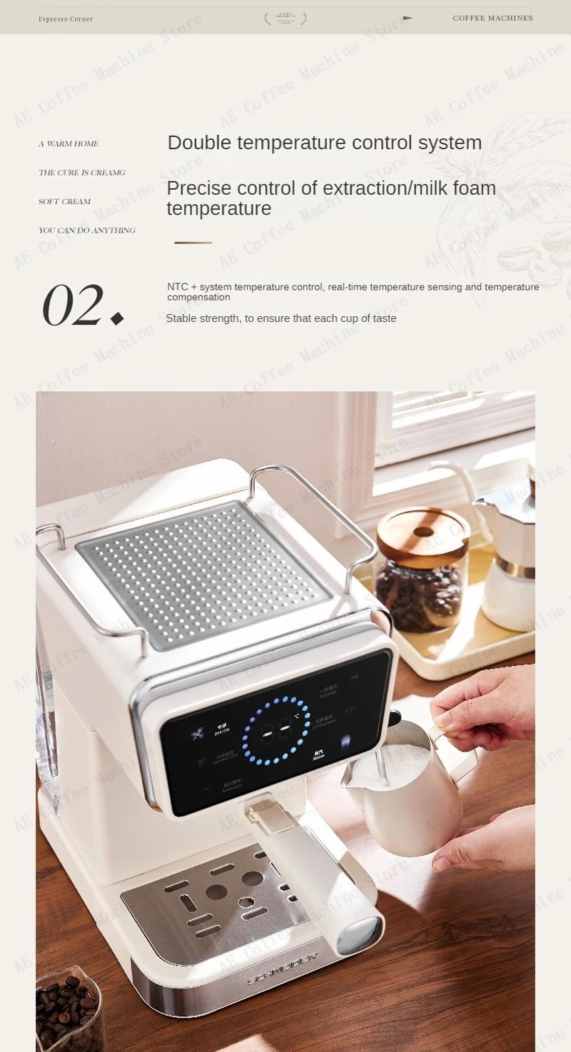 Description Picture 6 of itemHot and Cold Dual Extraction Coffee Machine Italian Semi-automatic Coffee Machine Home Small Mini Espresso Machine