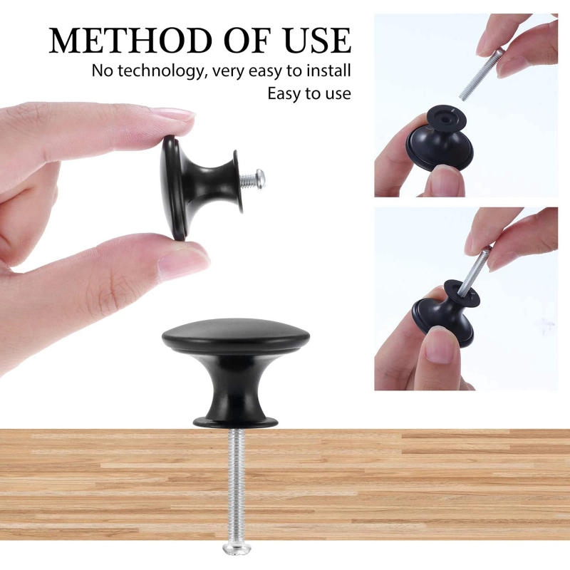 Description Picture 5 of item12pcs black single hole single grain small handle cabinet door handle