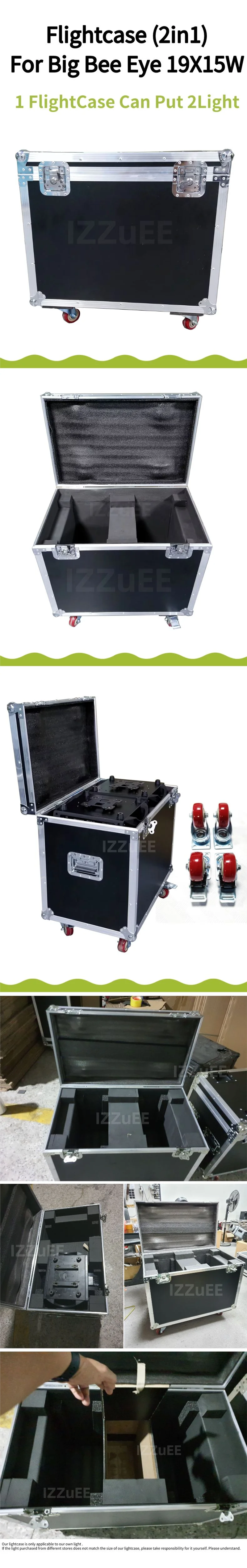 Description Picture 6 of item0 Tax 1~10pcs Zoom Wash Beam Bee Eye LED 19*15W RGBW 4in1 led big bee eye case zoom moving head wash stage light Flightcase