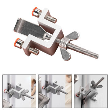 Portable Door Lock Dual Nut Adjustment Thickened Body Hotel Door Locks 4 X 2 X 0.74 Inches Home Improvement Door Hardware