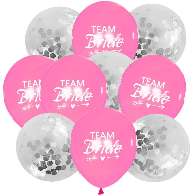 Description Picture 4 of item10Pcs Rose Gold Team Bride Latex Confetti Balloons Hen Bachelorette Party Decoration Bride To Be Bridal Shower Supplies Wedding