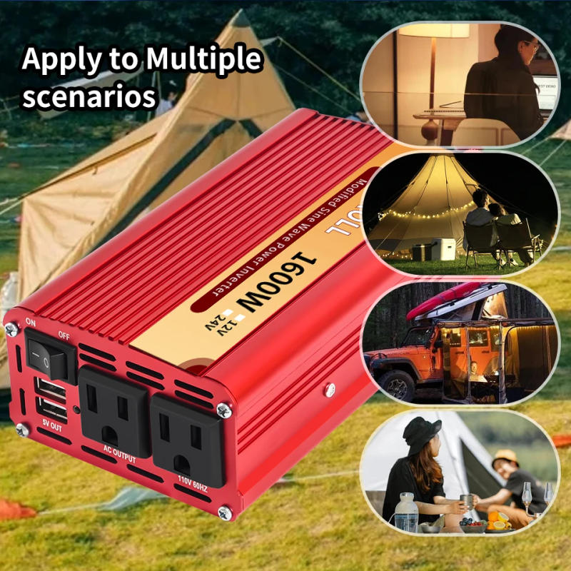 Description Picture 6 of item1600W Power Inverter DC 12V/24V to 110V AC Car Inverter With Dual USB Car Adapter