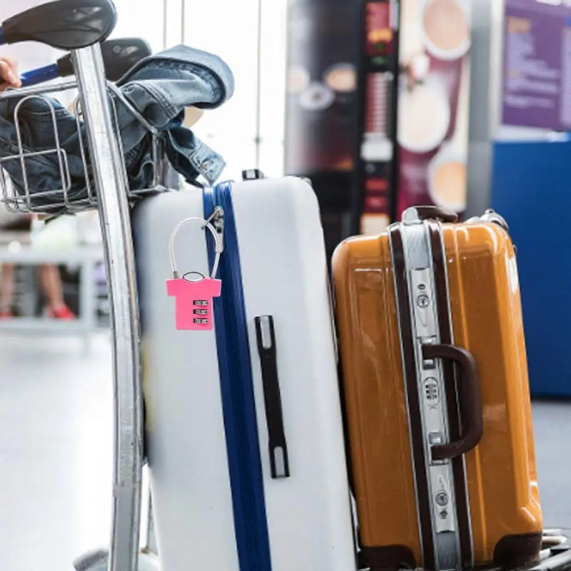 Description Picture 6 of item3 Digit Password Lock Steel Wire Aluminum Alloy Security Lock Cupboard Cabinet Locker Padlock Mini Suitcase Luggage Coded Lock