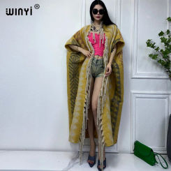 WINYI winter cardigan Women Africa fashion print high quality coat Loose kimono elegant Warm Female dress winter coat women